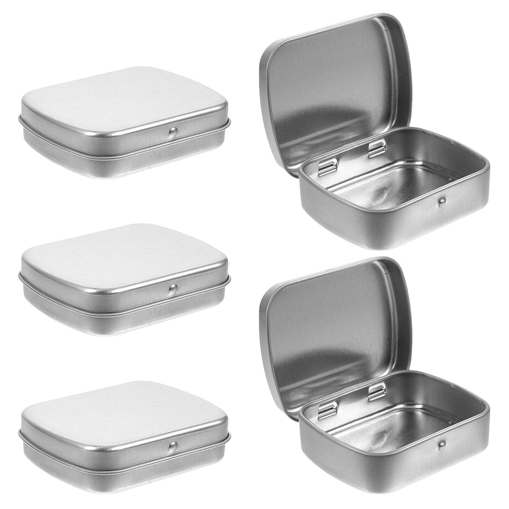 5Pcs Portable Metal Tin Box Co - Tin Container Lid 评论和价格