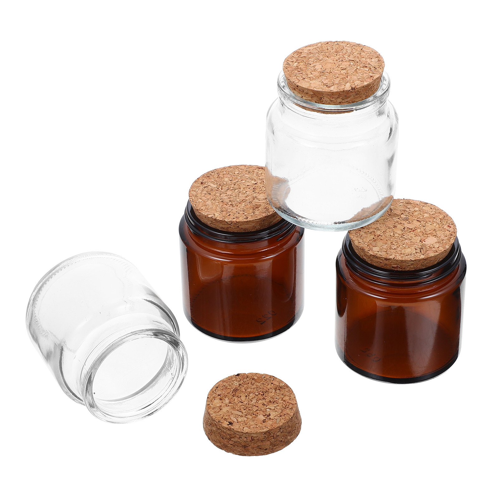 4Pcs Thick Glass Jar with Natu - Candle Making Jars With Lids 评论和价格