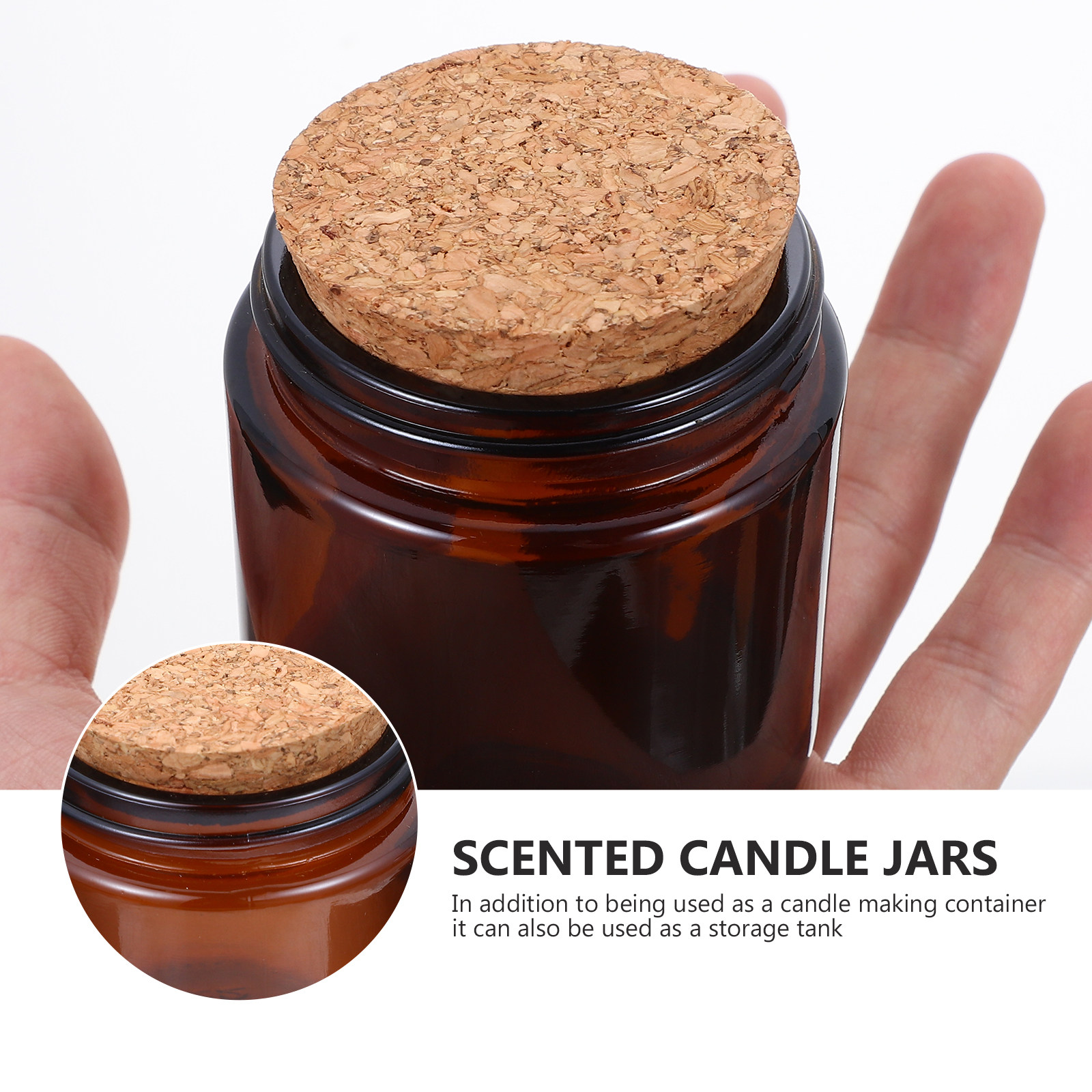 4Pcs Thick Glass Jar with Natu - Candle Making Jars With Lids 评论和价格